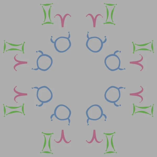 Padrão Abstrato Sem Costura Com Signos Zodíaco Ilustração Vetorial — Vetor de Stock