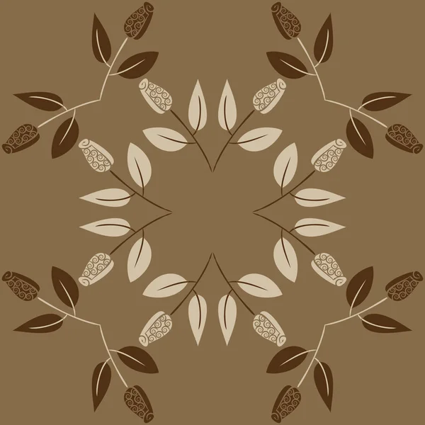 Patrón Abstracto Sin Costuras Con Flores Fondo Vectorial — Archivo Imágenes Vectoriales