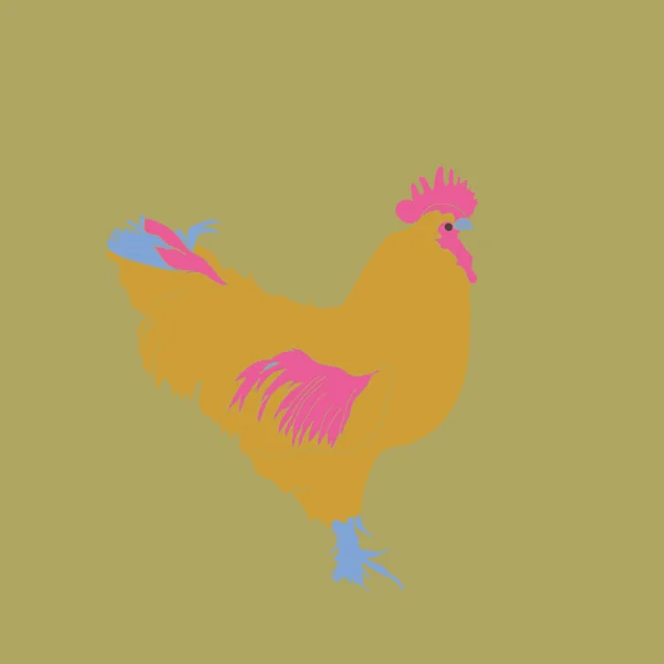 Patrón Sin Costura Con Gallo Simple Abstracto — Archivo Imágenes Vectoriales