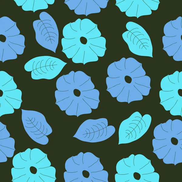 Motif Sans Couture Fleurs Simples Abstraites — Image vectorielle