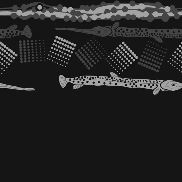 魚とのシームレスな抽象パターン — ストックベクタ