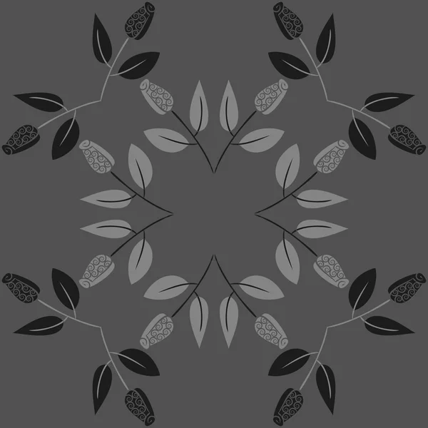 Patrón Abstracto Sin Costuras Con Flores Fondo Vectorial — Archivo Imágenes Vectoriales