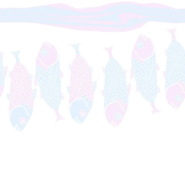 Απρόσκοπτη Φόντο Πολύχρωμα Ψάρια Απεικόνιση Διάνυσμα — Διανυσματικό Αρχείο