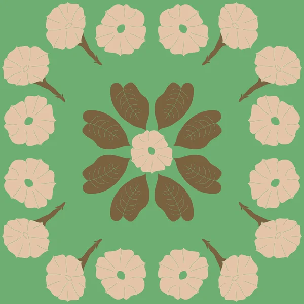 Naadloos Patroon Van Abstracte Eenvoudige Bloemen — Stockvector