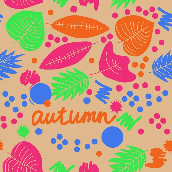 Soyut basit sonbahar yapraklarının dikişsiz deseni