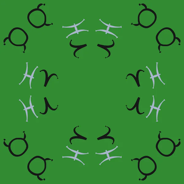 Astratto Modello Senza Soluzione Continuità Segni Zodiacali Illustrazione Vettoriale — Vettoriale Stock