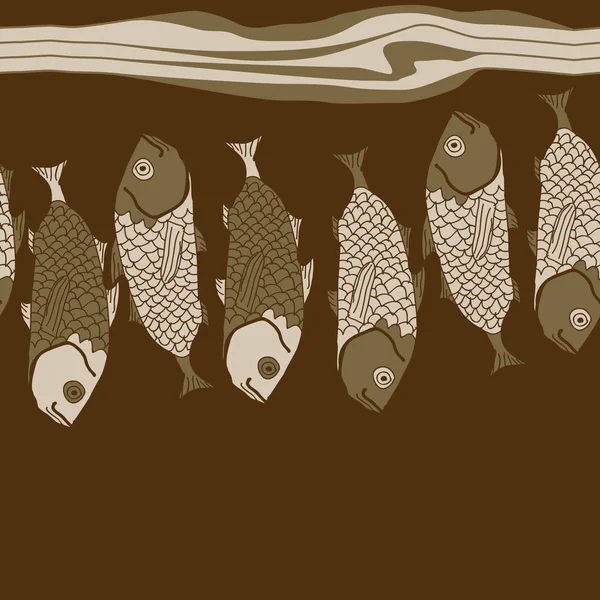 Fondo Sin Costuras Con Peces Colores Ilustración Vectorial — Archivo Imágenes Vectoriales