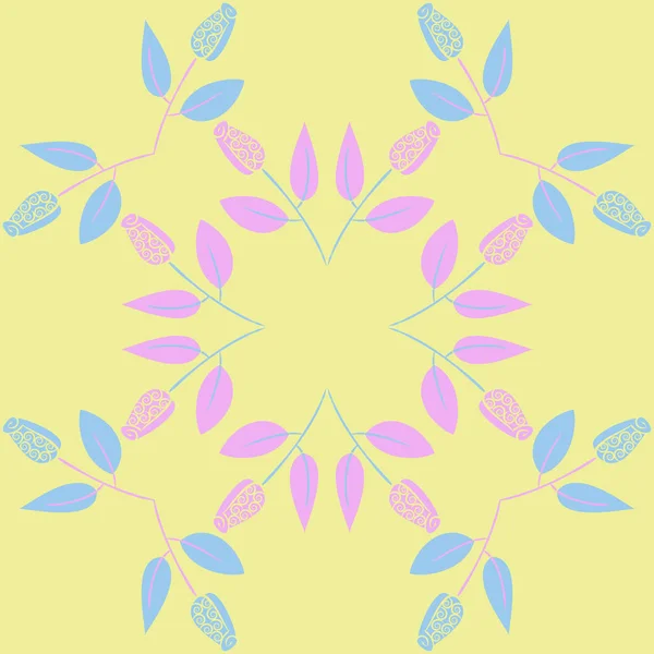 Naadloze Abstracte Patroon Met Bloemen Vector Achtergrond — Stockvector