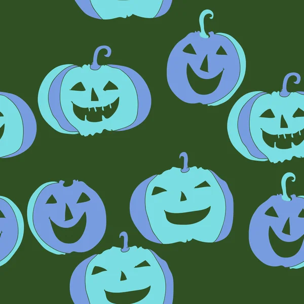 Modèle Sans Couture Citrouilles Simples Halloween — Image vectorielle