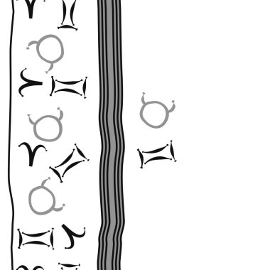 Zodiac Signs ile Dikişsiz soyut desen, vektör illüstrasyon