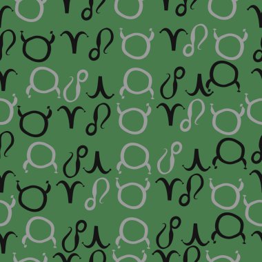 Zodiac Signs ile Dikişsiz soyut desen, vektör illüstrasyon