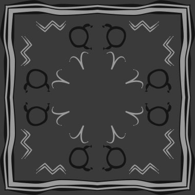 Burçların dikişsiz deseni, vektör illüstrasyonu