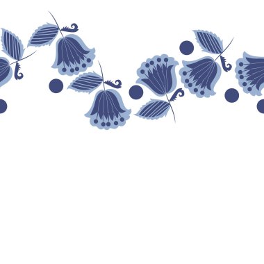 çiçekler, vektör çizim ile sanatsal seamless modeli