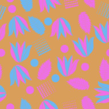 Çiçek motif, yaprakları ve lale Dikişsiz deseni.