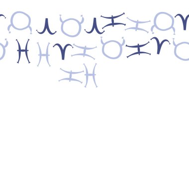 Burçların dikişsiz deseni, vektör illüstrasyonu