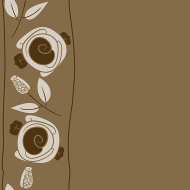 Çiçeklerle kesintisiz soyut desen, vektör arka plan