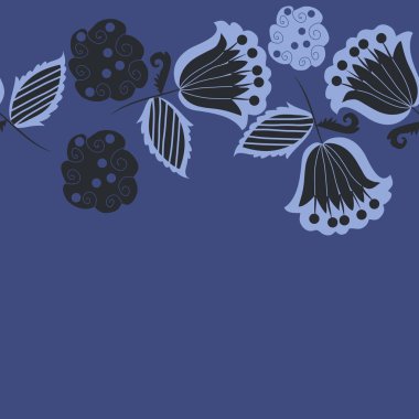 çiçekler, vektör çizim ile sanatsal seamless modeli