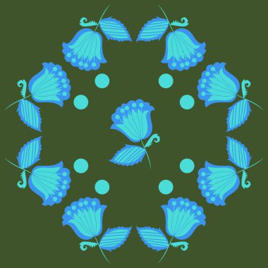 çiçekler, vektör çizim ile sanatsal seamless modeli