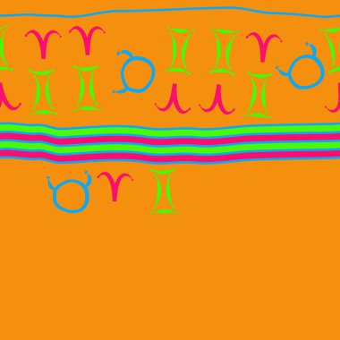 Zodiac Signs ile Dikişsiz soyut desen, vektör illüstrasyon