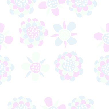 Soyut basit çiçeklerle kusursuz desen