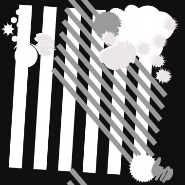 Noktalar, lekeler, fırça darbeleri ve çizgileri ile soyut desen, vektör çizimi