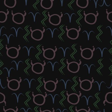 Burç işaretleri ile vektör desen arka plan 