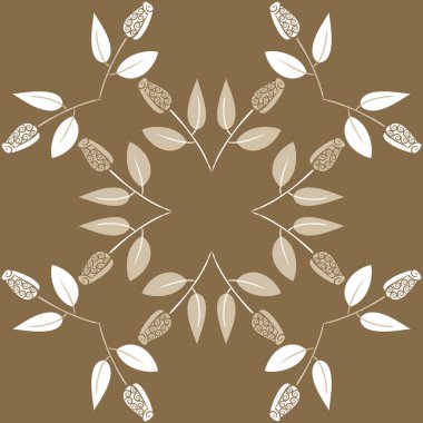 Çiçeklerle kesintisiz soyut desen, vektör arka plan