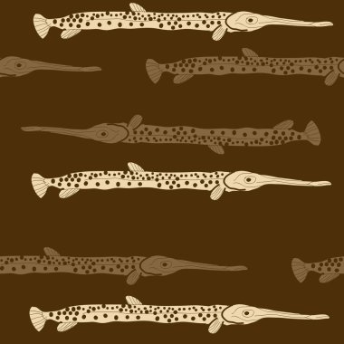 Soyut basit balık ile dikişsiz desen