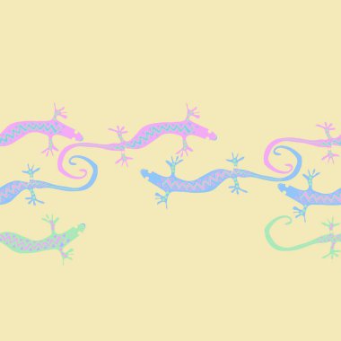 sorunsuz yatay kertenkele desen, sadece vektör illüstrasyon