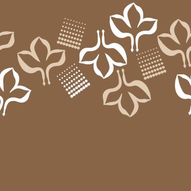 Renkli yapraklar ve noktalarla dikişsiz desen