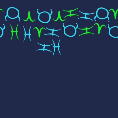 Burçların dikişsiz deseni, vektör illüstrasyonu