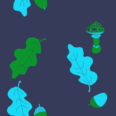 Soyut renkli meşe yaprakları dikişsiz desen