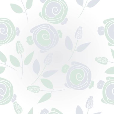 Çiçeklerle kesintisiz soyut desen, vektör arka plan