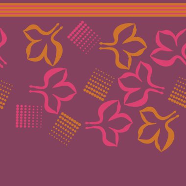 Renkli yapraklar ve noktalarla dikişsiz desen 