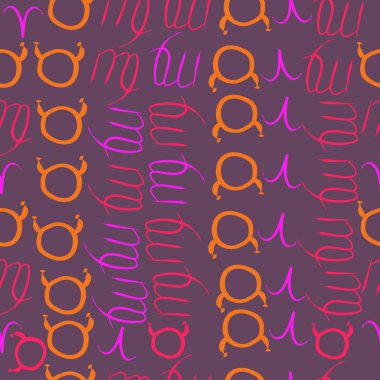 Soyut basit kaligrafi dikişsiz desen