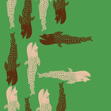 Renkli balık ile dikişsiz soyut desen