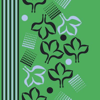 Renkli yapraklar ve çizgilerle dikişsiz desen