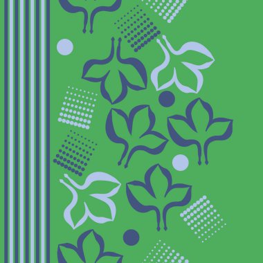 Renkli yapraklar ve çizgilerle dikişsiz desen