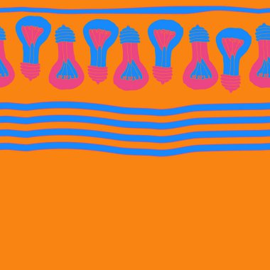 renkli arka plan üzerinde ampuller ve eğriler kümesi