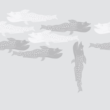 Renkli balık ile dikişsiz soyut desen