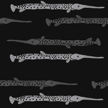 Soyut basit balık ile dikişsiz desen