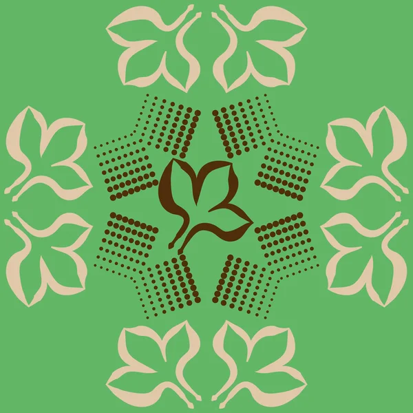 Zöld Absztrakt Háttér Virágos Virágok Pontok Vektoros Illusztráció — Stock Vector