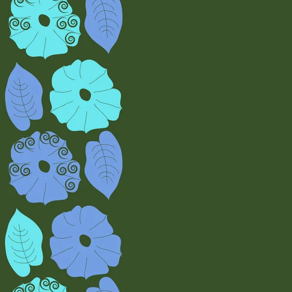 抽象简单花叶的无缝图案 — 图库矢量图片