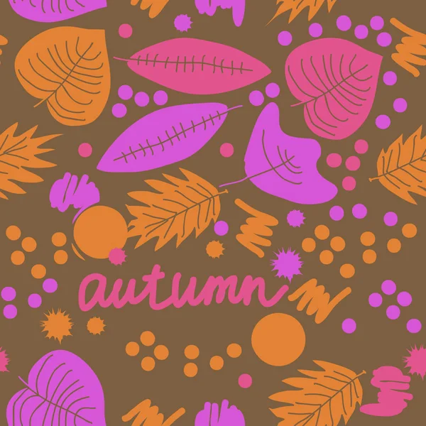 Seamless Pattern Abstract Simple Autumn Leaves — Stock Vector