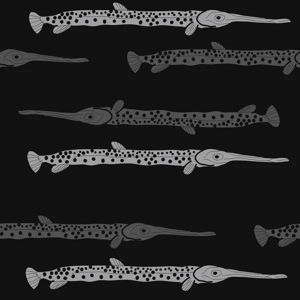 Soyut basit balık ile dikişsiz desen