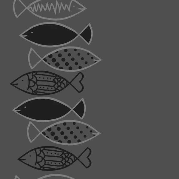 Безшовний Абстрактний Рибний Візерунок Векторний Фон — стоковий вектор