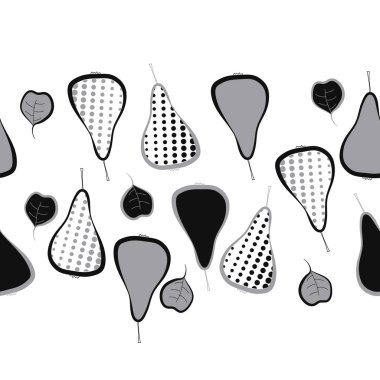 Dikişsiz soyut armut deseni, vektör arka planı