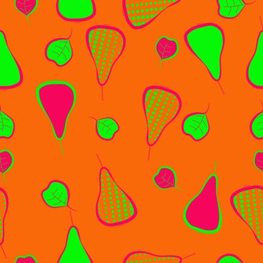 Dikişsiz soyut armut deseni, vektör arka planı