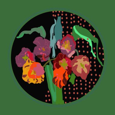 çiçek buketi renkli vektör sanat, hayattan skeç