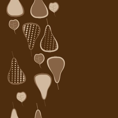 Renkli armutlar, vektör arka plan ile dikişsiz desen